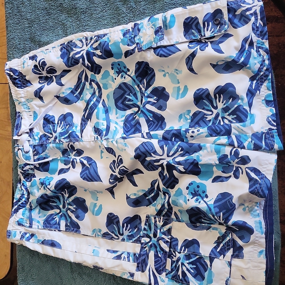 OP blue flowered shorts